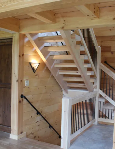 The stairs are made of wood.