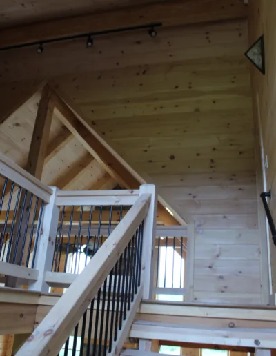 The stairs are made of wood.